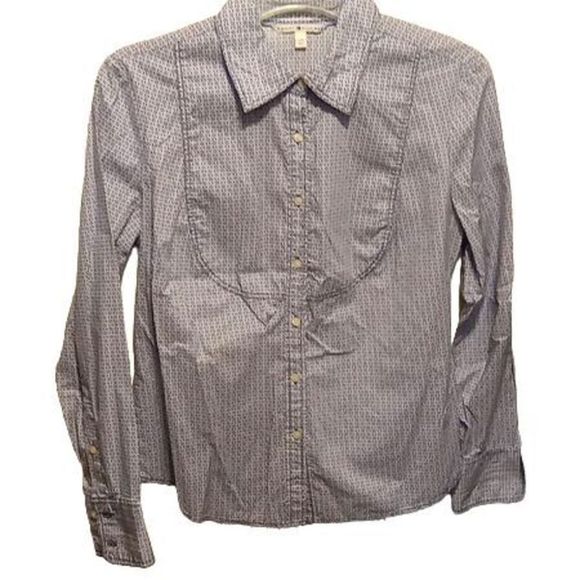 Tommy Hilfiger Tiny Bubbles Vintage Gray Button Front Shirt Women's Size Large - Picture 1 of 4